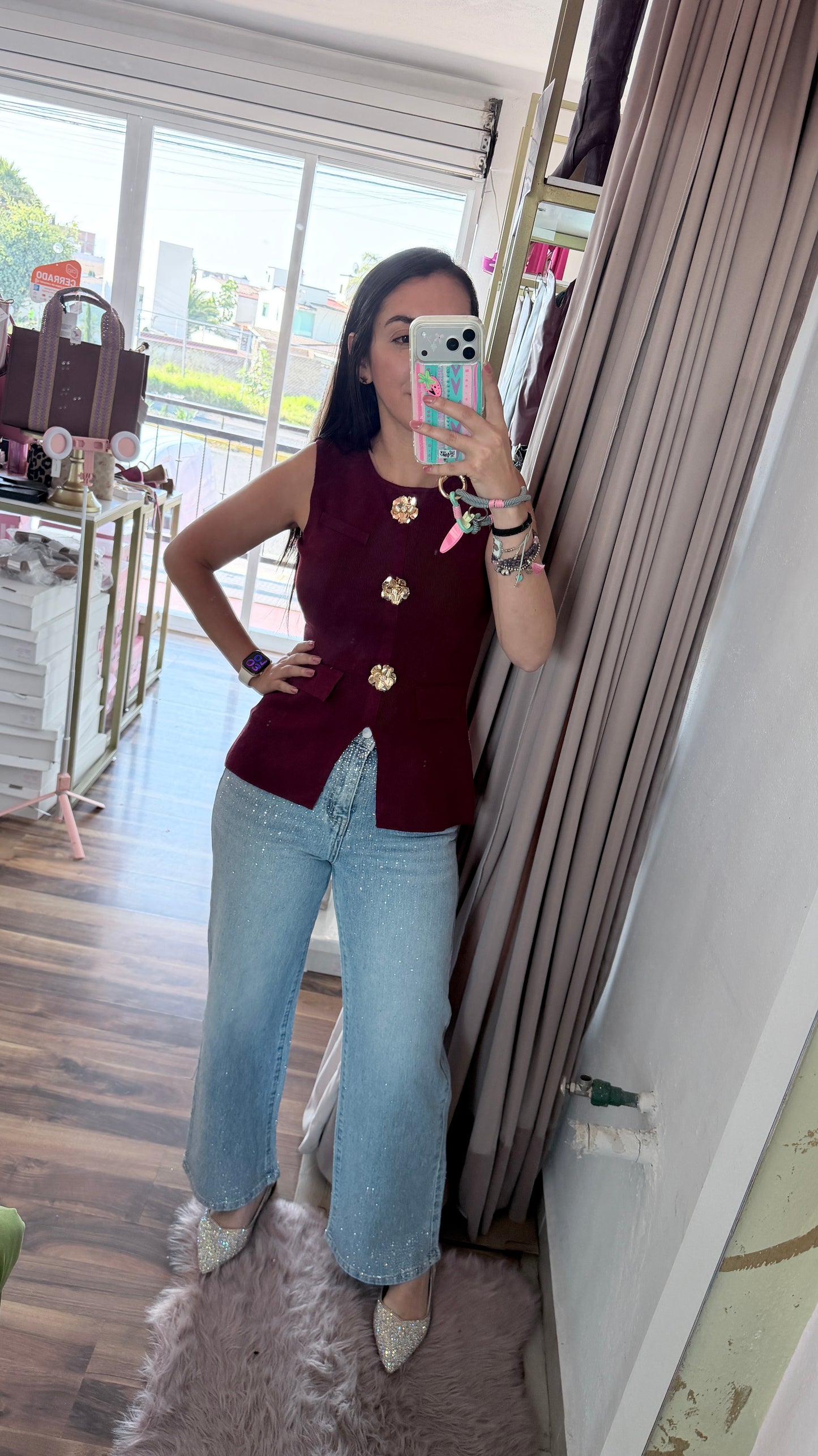 Chaleco Lulu Burgundy