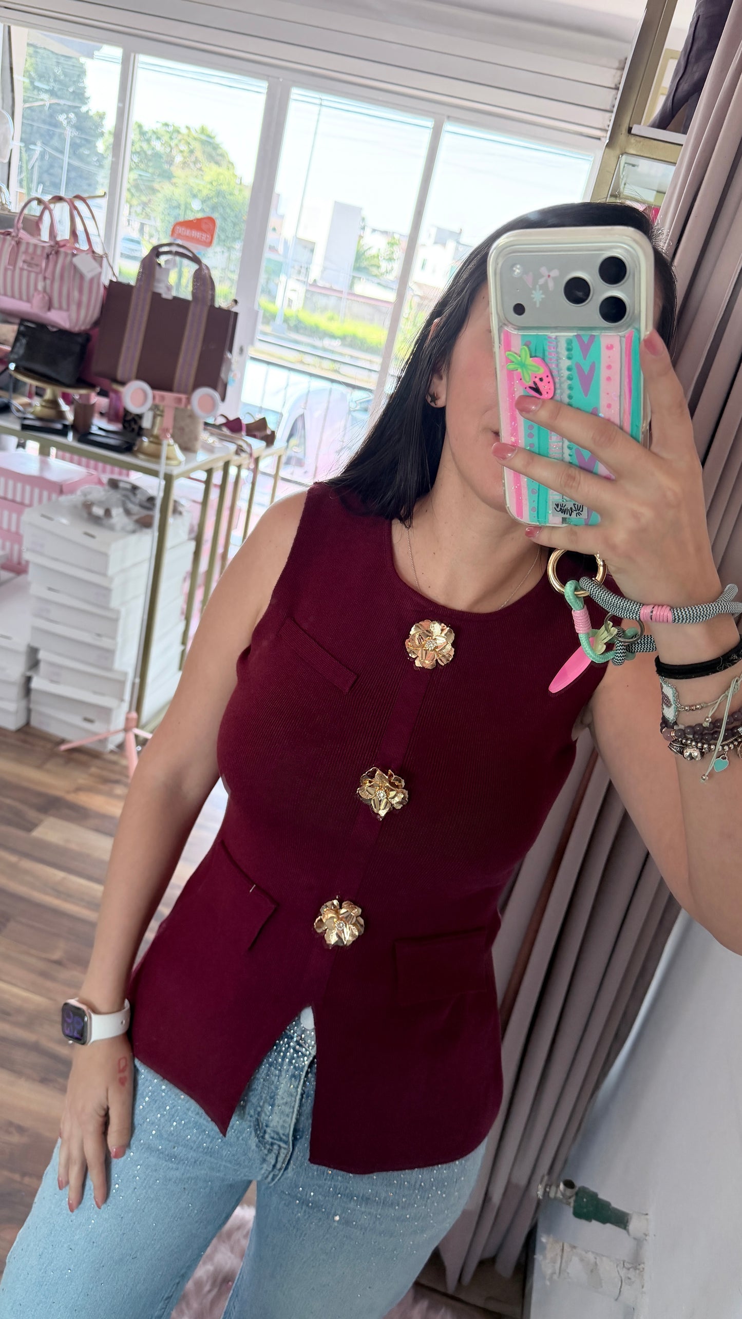 Chaleco Lulu Burgundy